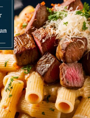 Garlic Butter Steak Bites with Creamy Parmesan Pasta