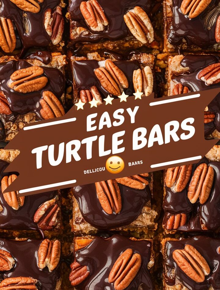 Easy Turtle Bars with Chocolate and Pecans – Sweet Dessert Recipes Easy
