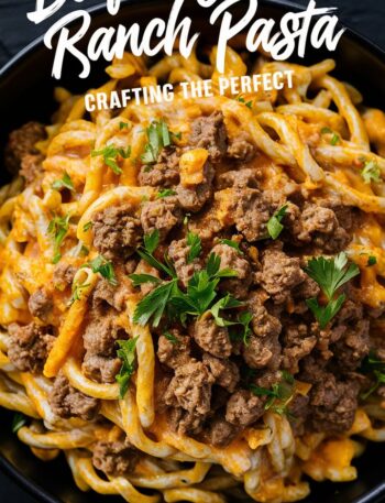 One Pot Cheesy Ranch Ground Beef Pasta