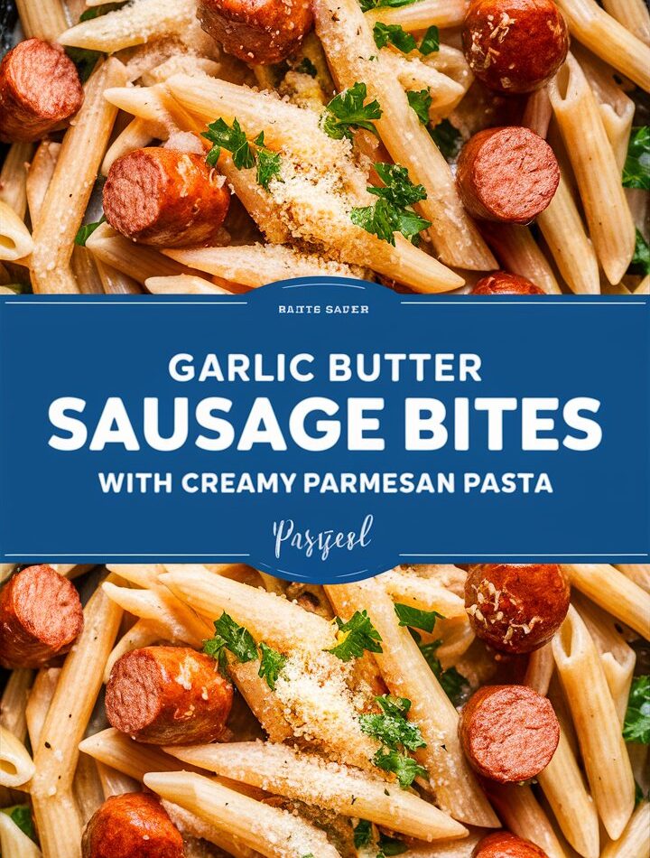 Garlic Butter Sausage Bites with Creamy Parmesan Pasta – Easy Pasta Bakes Recipes
