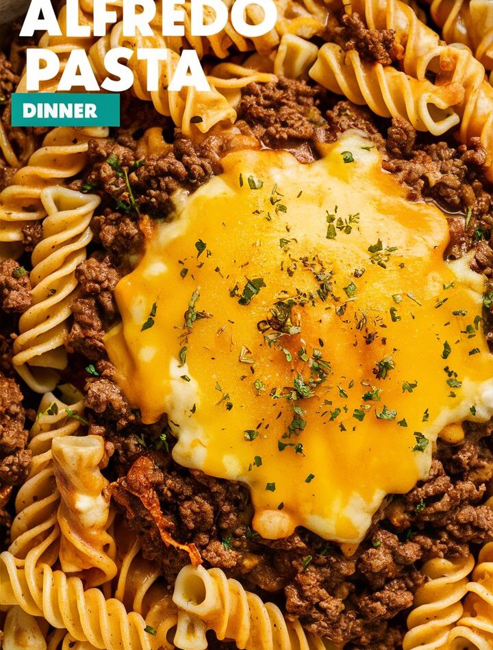 Loaded Bacon Cheeseburger Alfredo Pasta – Easy Dinner Recipes with Ground Beef