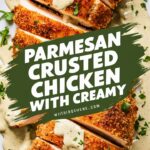 Parmesan Crusted Chicken with Creamy Garlic Sauce