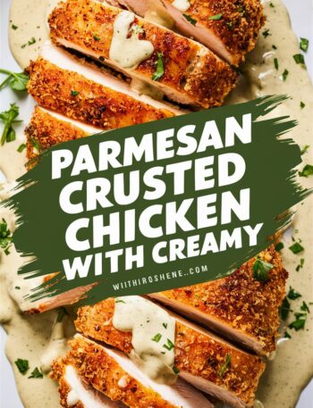 Parmesan Crusted Chicken with Creamy Garlic Sauce