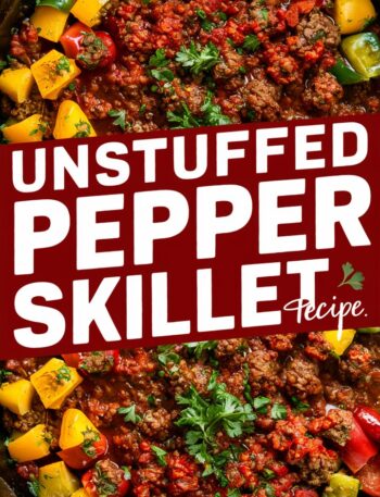 Unstuffed Pepper Skillet – easy recipes with ground beef for a no-fuss dinner win