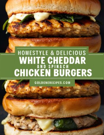 White Cheddar and Spinach Chicken Burgers – Juicy, Cheesy & Full of Flavor