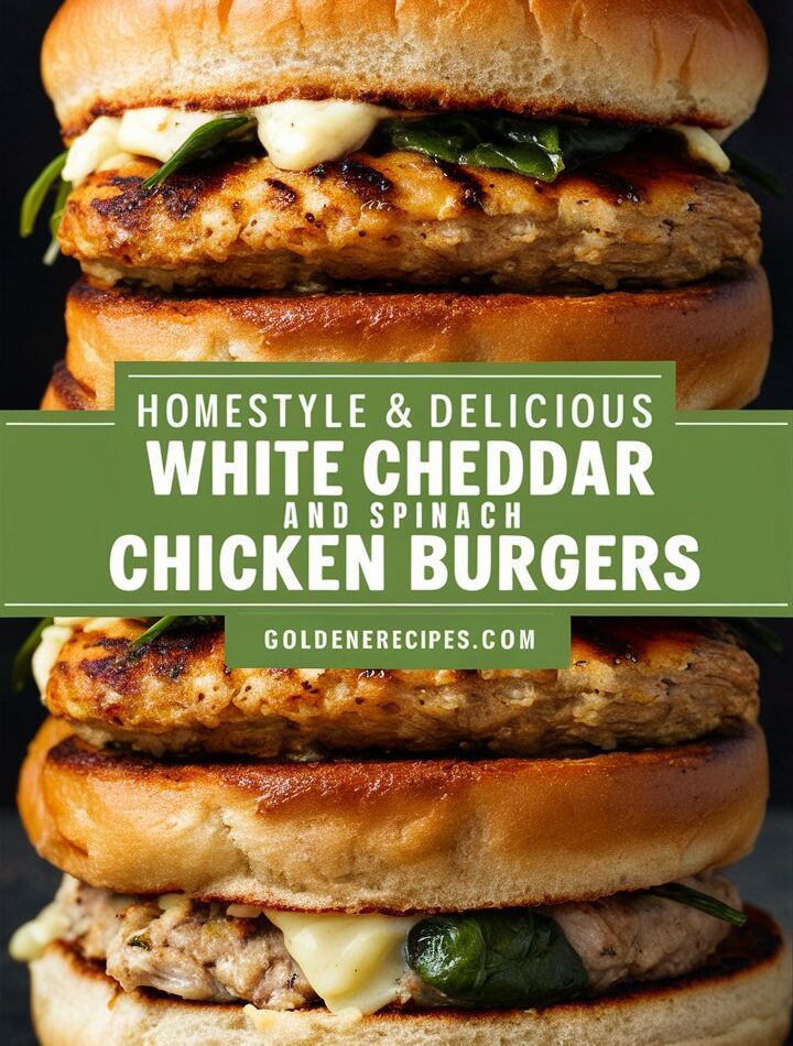 White Cheddar and Spinach Chicken Burgers – Juicy, Cheesy & Full of Flavor