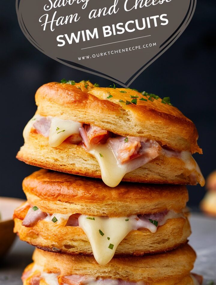 Ham and Cheese Butter Swim Biscuits – Buttery, Cheesy & So Easy!