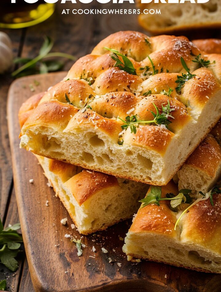 Garlic Parmesan Focaccia Bread – Golden, Garlicky, and Totally Addictive