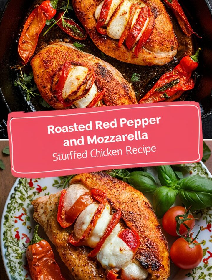 Roasted Red Pepper and Mozzarella Stuffed Chicken