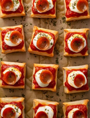 Christmas Puff Pastry Pizza Squares