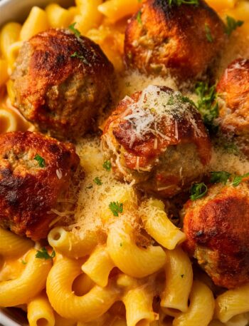 Easy Garlic Butter Sausage Bites with Creamy Parmesan Pasta