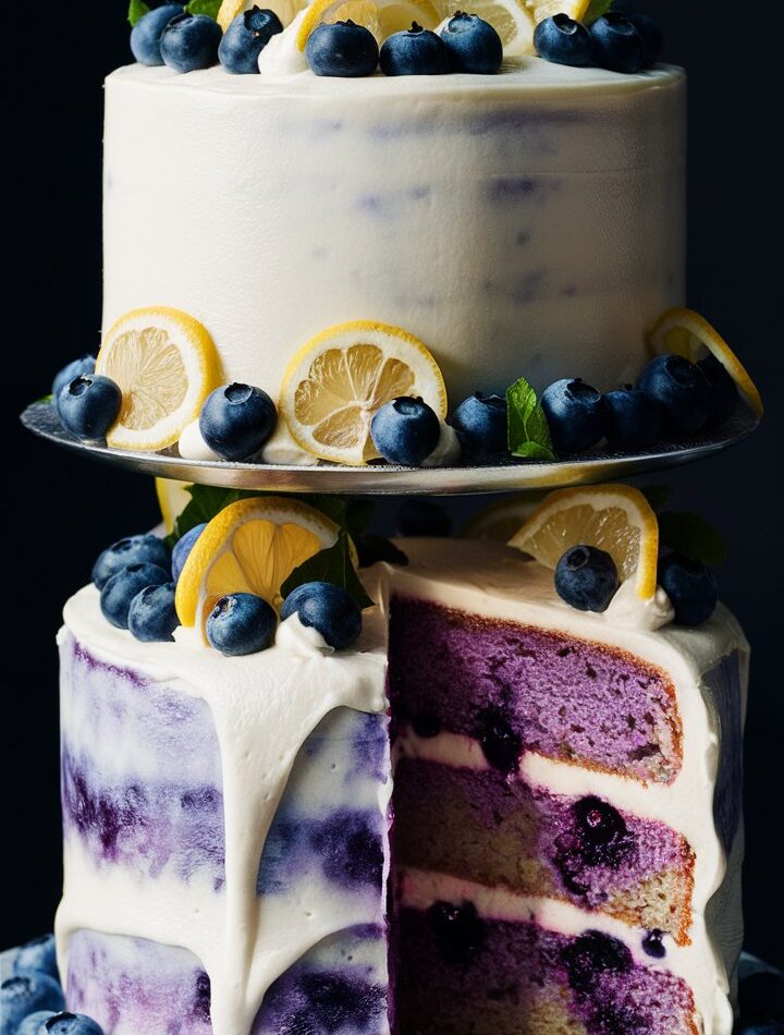 Blueberry Cake with Lemon Cream Cheese Frosting