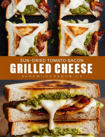 Sun Dried Tomato Bacon Pesto Grilled Cheese