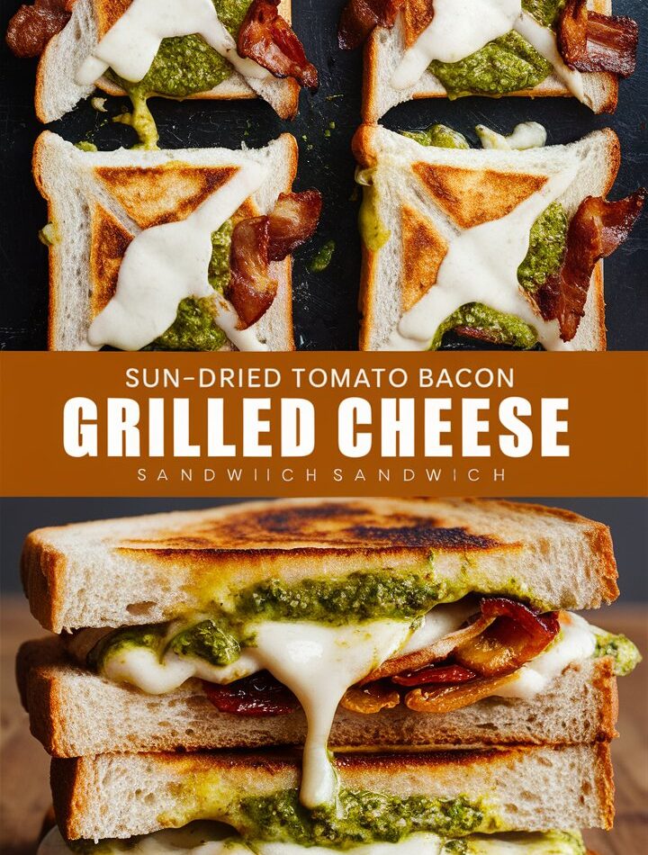 Sun Dried Tomato Bacon Pesto Grilled Cheese
